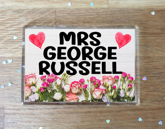 Formula One Fridge Magnet - Mrs George Russell - Fun Cute F1 Driver Gift - Novelty Present