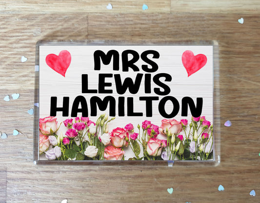Formula One Fridge Magnet - Mrs Lewis Hamilton - Fun Cute F1 Driver Gift - Novelty Present