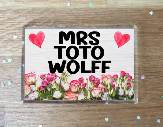 Formula One Fridge Magnet - Mrs Toto Wolff - Fun Cute F1 Driver Gift - Novelty Present