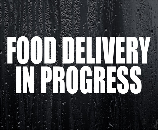 Car Sticker Food Delivery In Progress Novelty Courier Driver Bumper Door Boot Van Decal