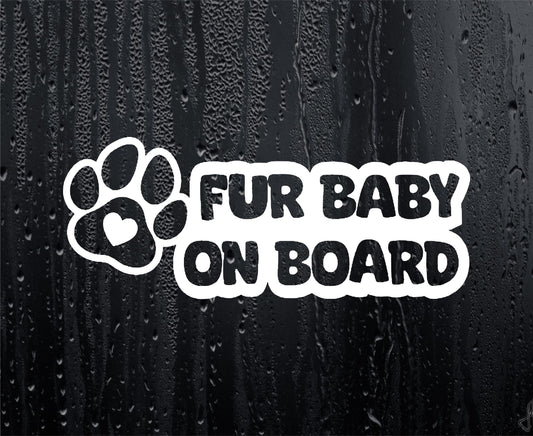 Car Sticker Fur Baby On Board Nice Funny Cute Novelty Dog Window Bumper Boot Decal