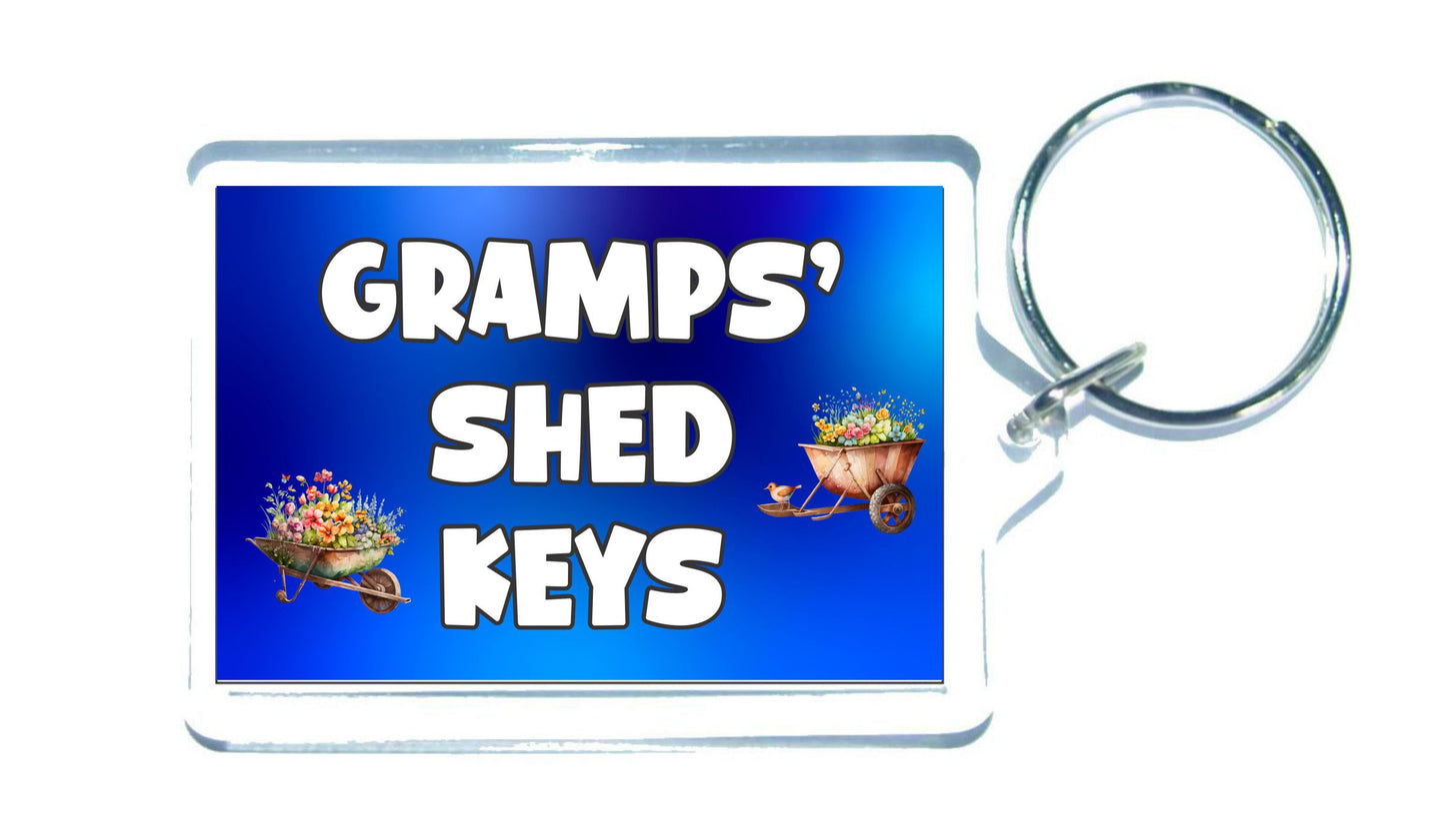 Gramps Keyring Gift - Gramp's Shed Keys - Nice Fun Cute  Novelty Gardening Key Chain Present
