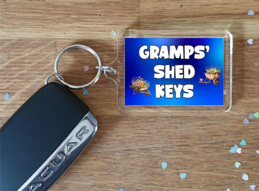 Gramps Keyring Gift - Gramp's Shed Keys - Nice Fun Cute  Novelty Gardening Key Chain Present