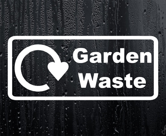 Bin Sticker Garden Waste Only Refuse Wheelie Compost Bin Warning Decal - Small and Large Sizes
