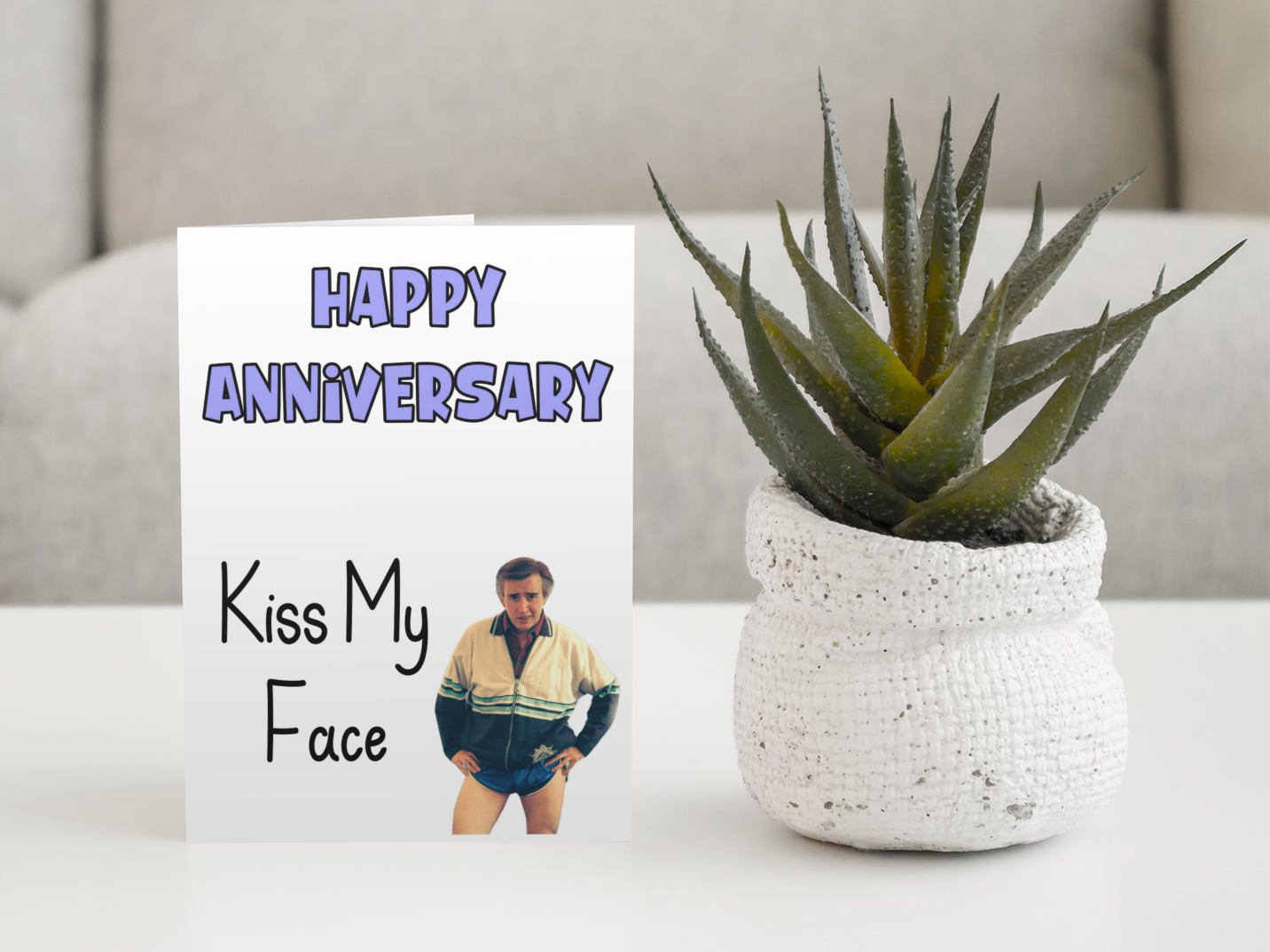 Alan Partridge Card - Happy Anniversary Kiss My Face - Nice Fun Cute Funny Greeting