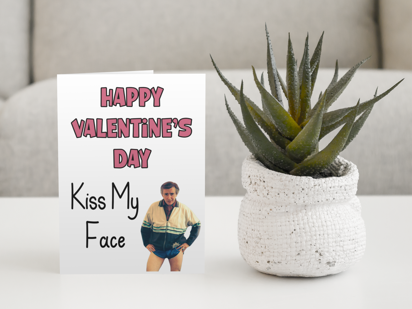 Alan Partridge Card - Happy Valentine's Day Kiss My Face - Nice Fun Cute Funny Greeting