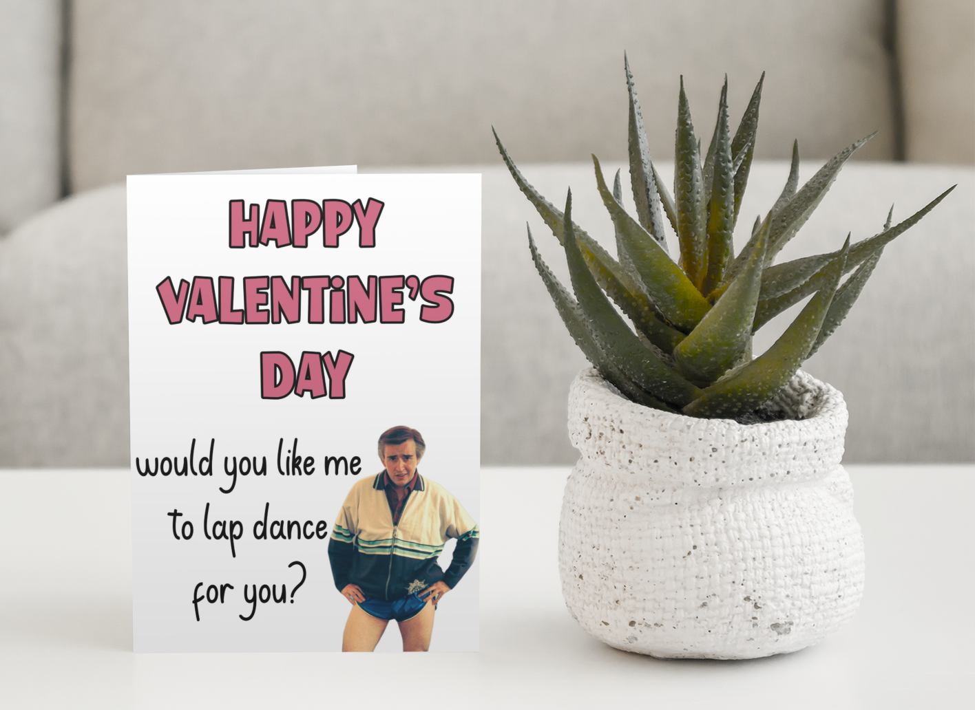 Alan Partridge Card - Happy Valentine's Day Would You Like Me To Lap Dance For You - Nice Fun Cute Greeting