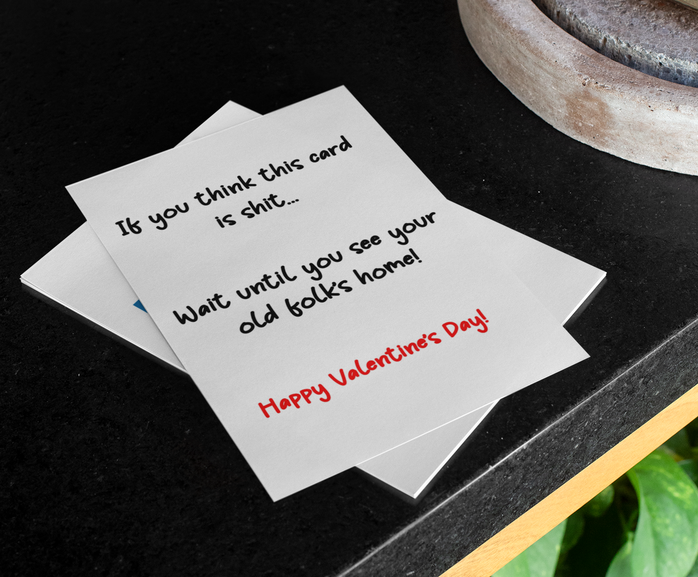 Valentine's Day Card - If You Think This Card Is Shit Wait Until You See Your Old Folk's Home - Nice Fun Cute Greeting Present