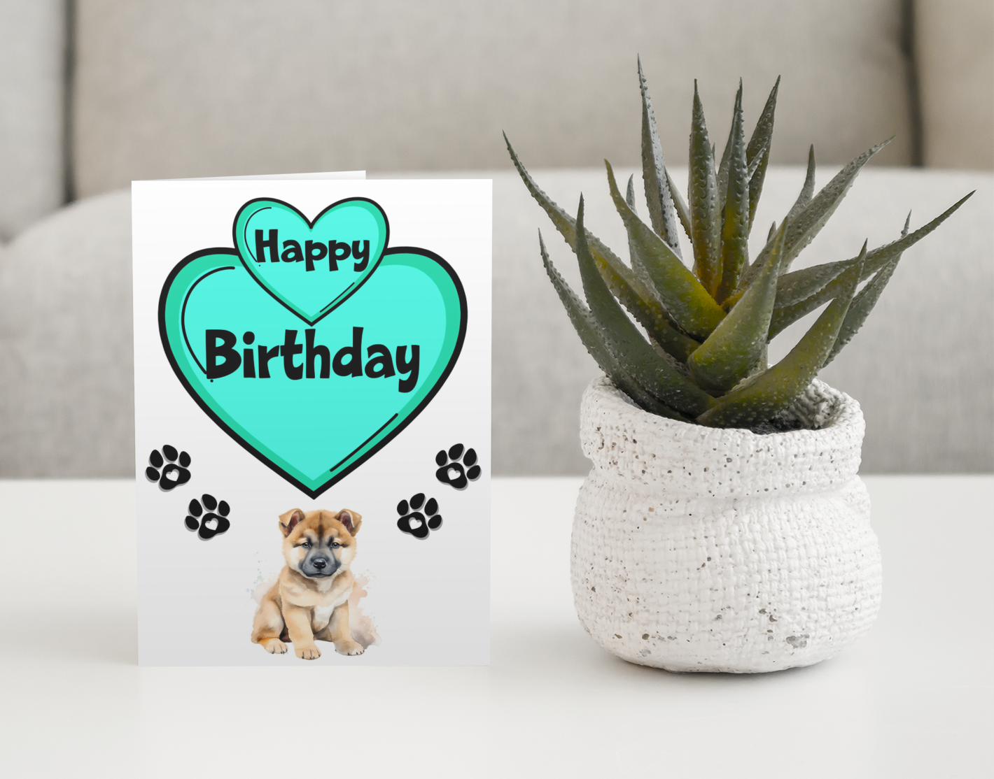 Akita Birthday Card - Nice Cute Fun Pet Dog Puppy Owner Novelty Greeting Card