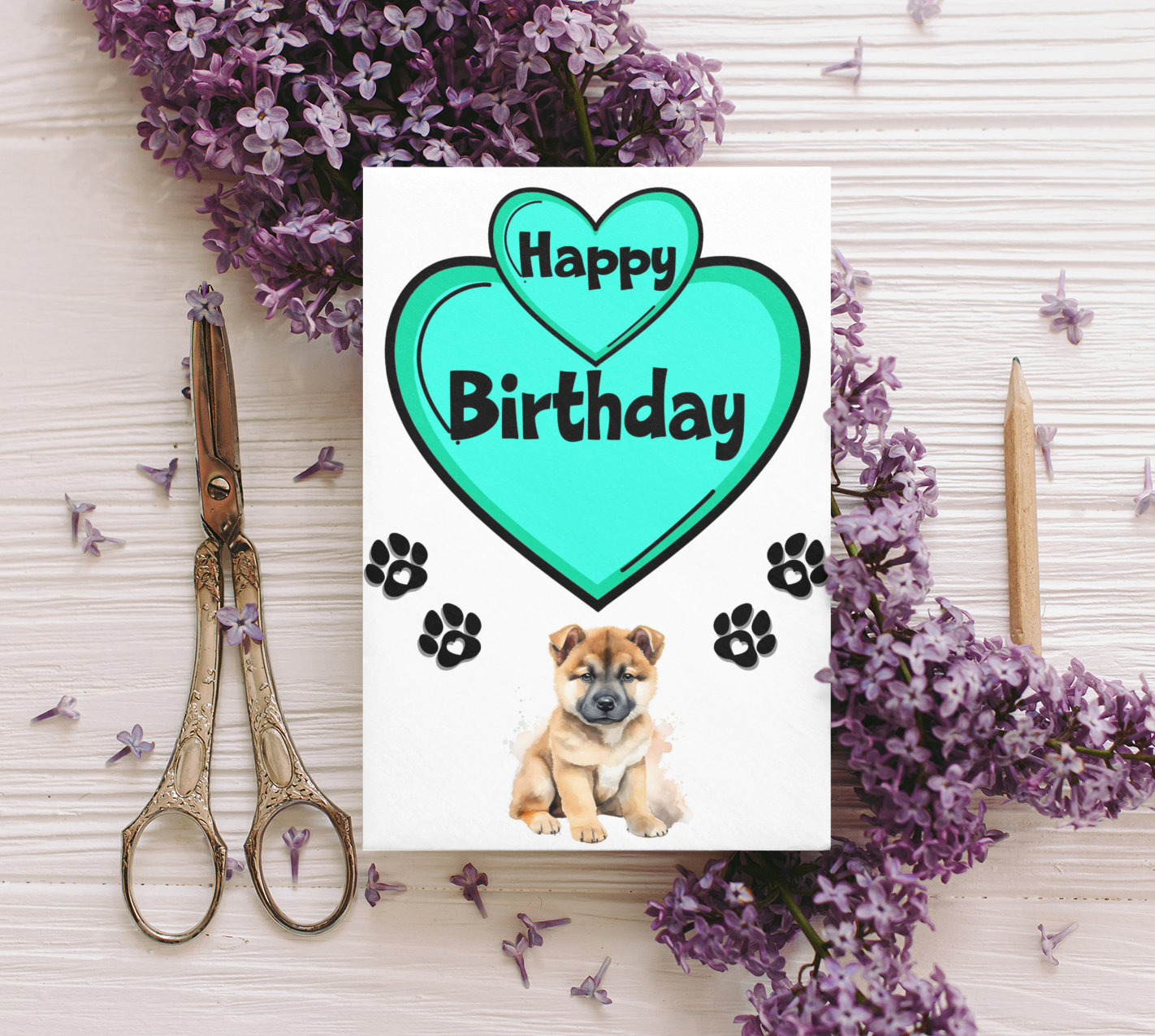 Akita Birthday Card - Nice Cute Fun Pet Dog Puppy Owner Novelty Greeting Card