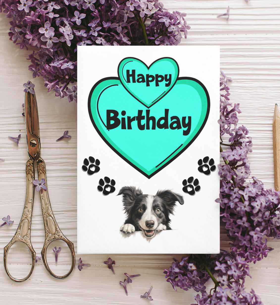 Border Collie Birthday Card - Nice Cute Fun Pet Dog Puppy Owner Novelty Greeting Card