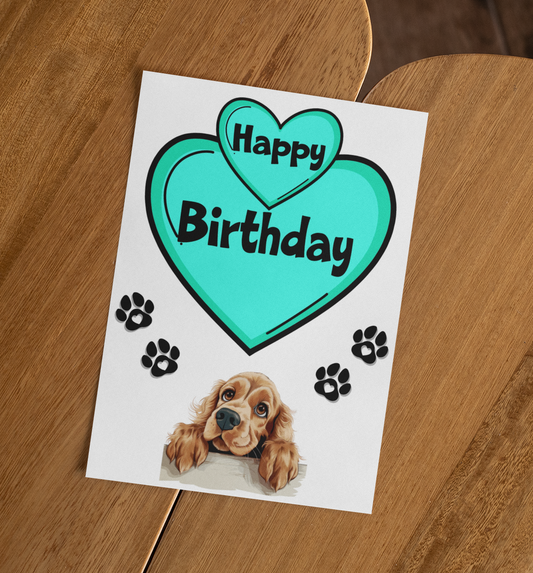 Cocker Spaniel Birthday Card - Nice Cute Fun Pet Dog Puppy Owner Novelty Greeting Card