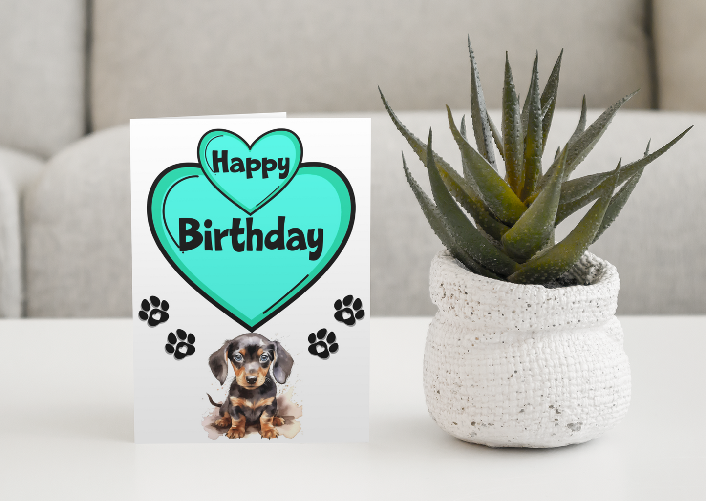 Dachshund Birthday Card - Nice Cute Fun Pet Dog Puppy Owner Novelty Greeting Card