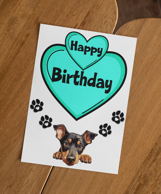 Doberman Birthday Card - Nice Cute Fun Pet Dog Puppy Owner Novelty Greeting Card