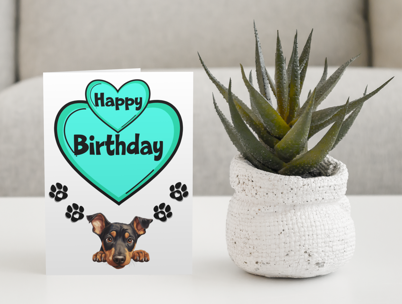 Doberman Birthday Card - Nice Cute Fun Pet Dog Puppy Owner Novelty Greeting Card