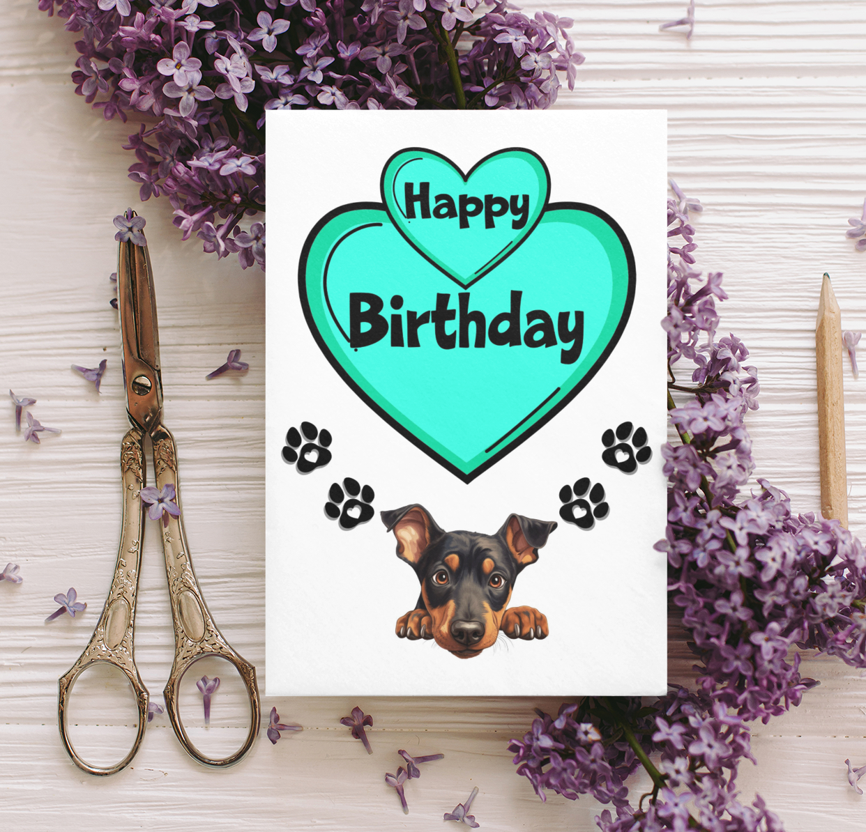 Doberman Birthday Card - Nice Cute Fun Pet Dog Puppy Owner Novelty Greeting Card