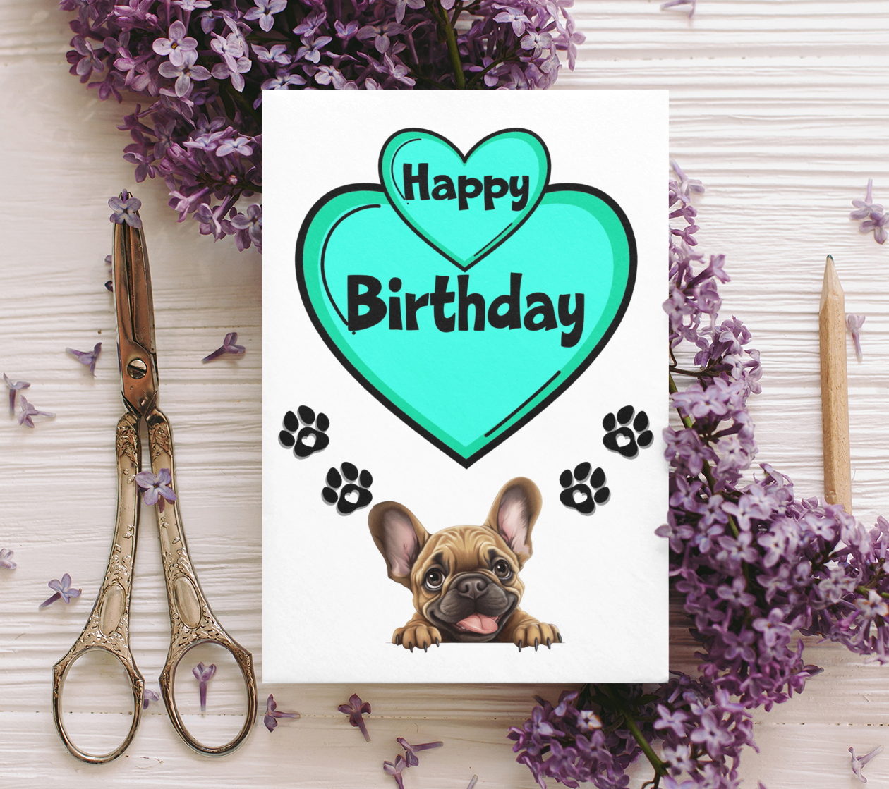 French Bulldog Birthday Card - Nice Cute Fun Pet Dog Puppy Owner Novelty Greeting Card