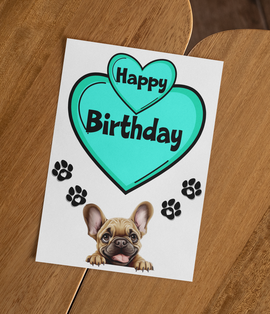 French Bulldog Birthday Card - Nice Cute Fun Pet Dog Puppy Owner Novelty Greeting Card