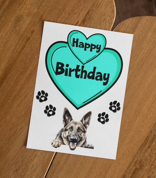 German Shepherd Birthday Card - Nice Cute Fun Pet Dog Puppy Owner Novelty Greeting Card