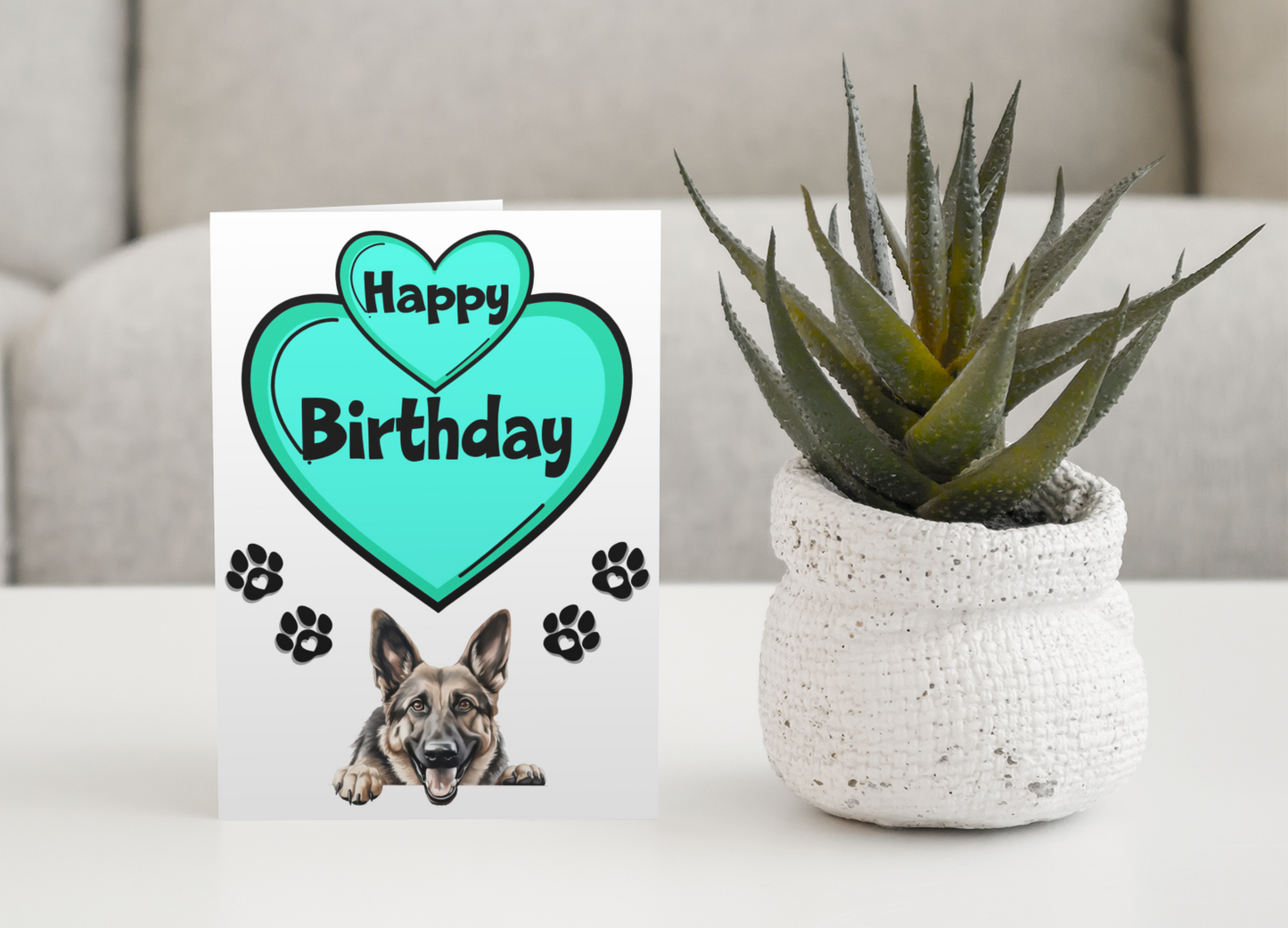 German Shepherd Birthday Card - Nice Cute Fun Pet Dog Puppy Owner Novelty Greeting Card