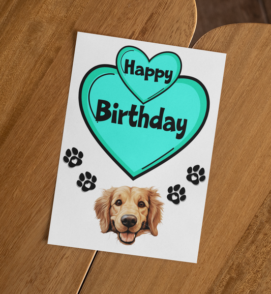 Golden Retriever Birthday Card - Nice Cute Fun Pet Dog Puppy Owner Novelty Greeting Card