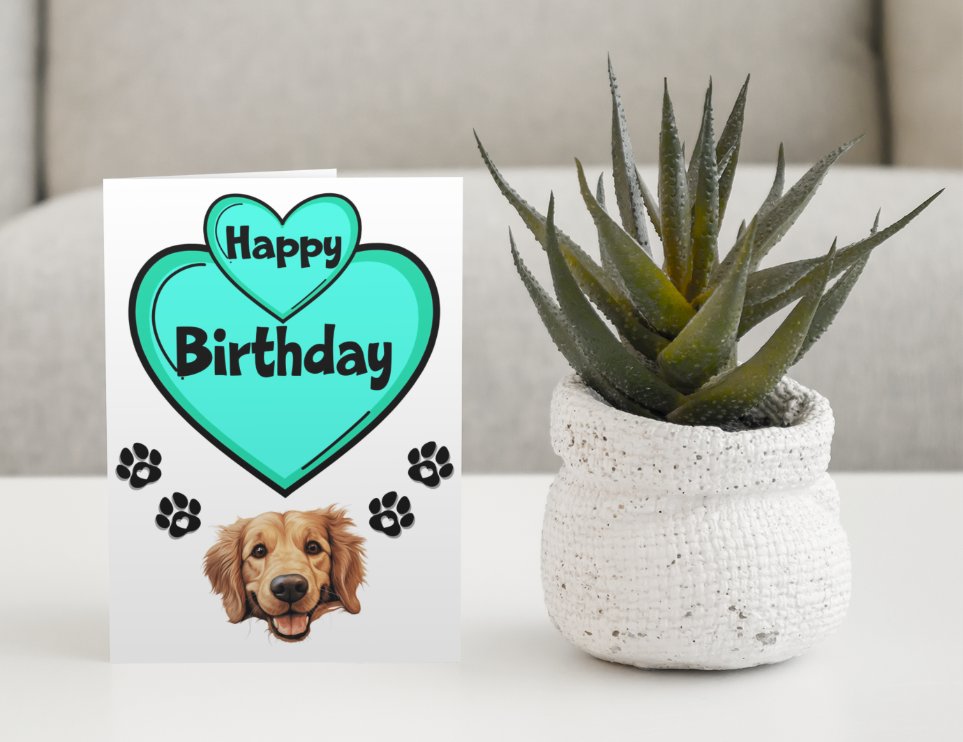 Golden Retriever Birthday Card - Nice Cute Fun Pet Dog Puppy Owner Novelty Greeting Card