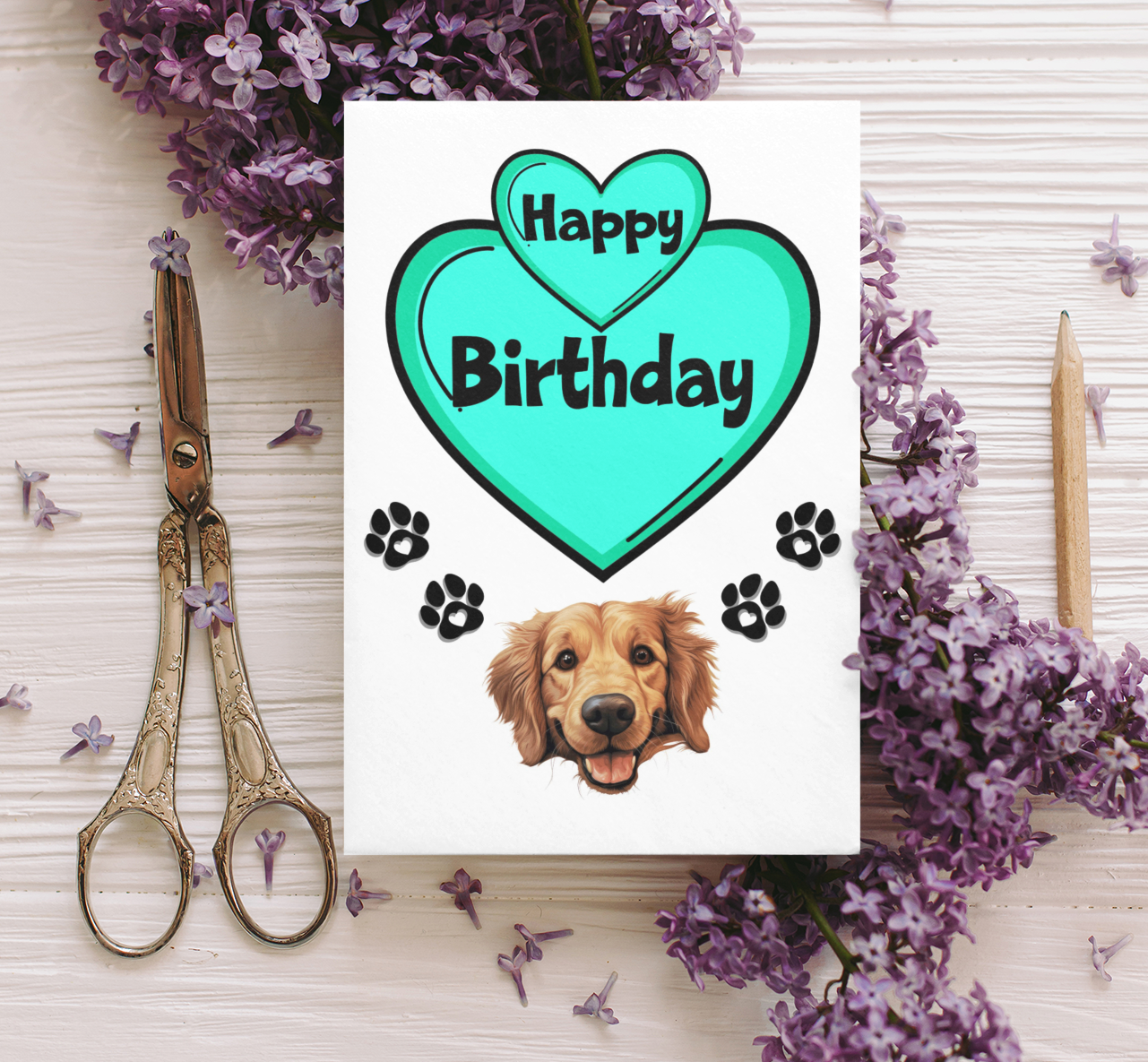 Golden Retriever Birthday Card - Nice Cute Fun Pet Dog Puppy Owner Novelty Greeting Card