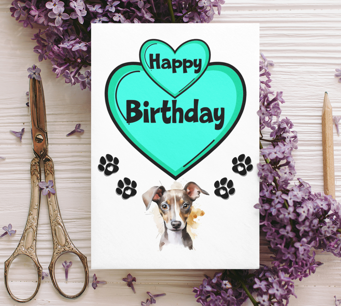 Greyhound Birthday Card - Nice Cute Fun Pet Dog Puppy Owner Novelty Greeting Card