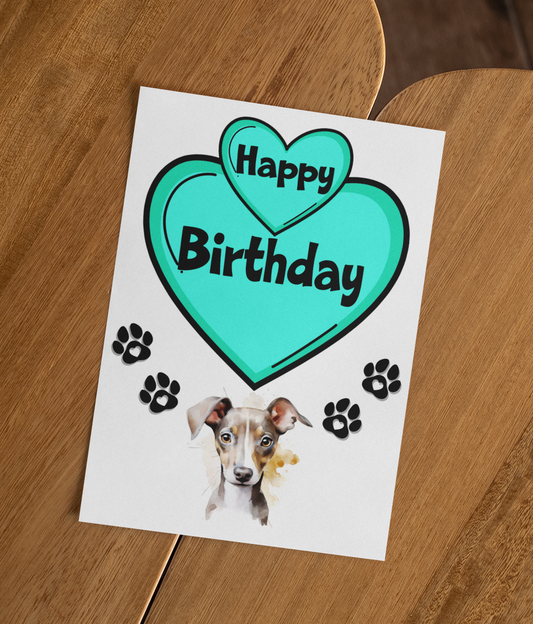Greyhound Birthday Card - Nice Cute Fun Pet Dog Puppy Owner Novelty Greeting Card