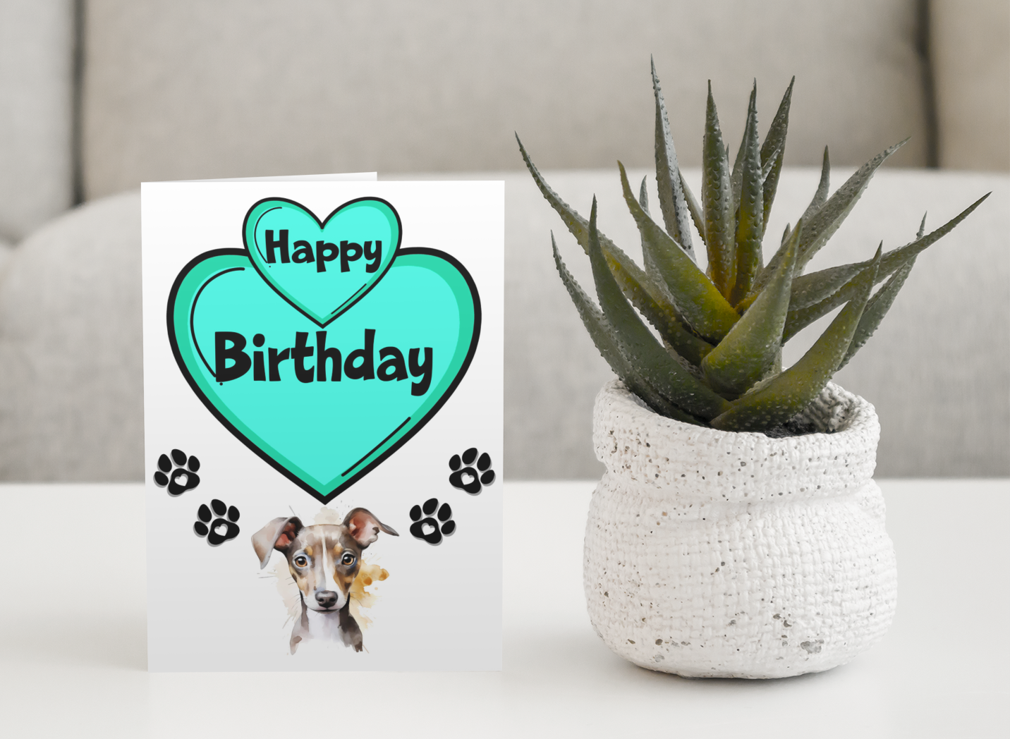 Greyhound Birthday Card - Nice Cute Fun Pet Dog Puppy Owner Novelty Greeting Card