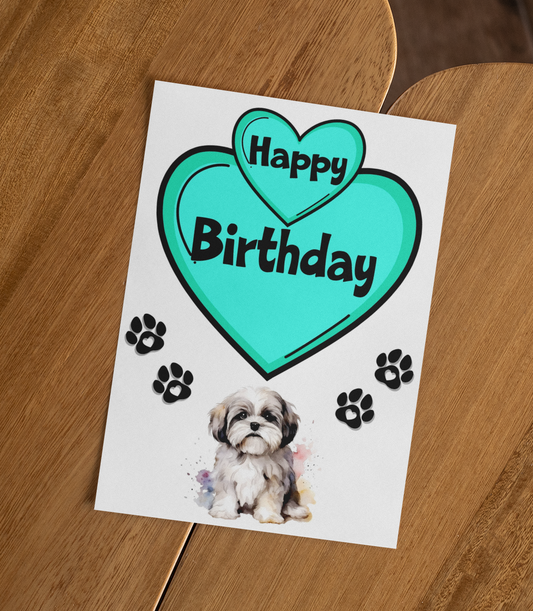 Lhasa Apso Birthday Card - Nice Cute Fun Pet Dog Puppy Owner Novelty Greeting Card