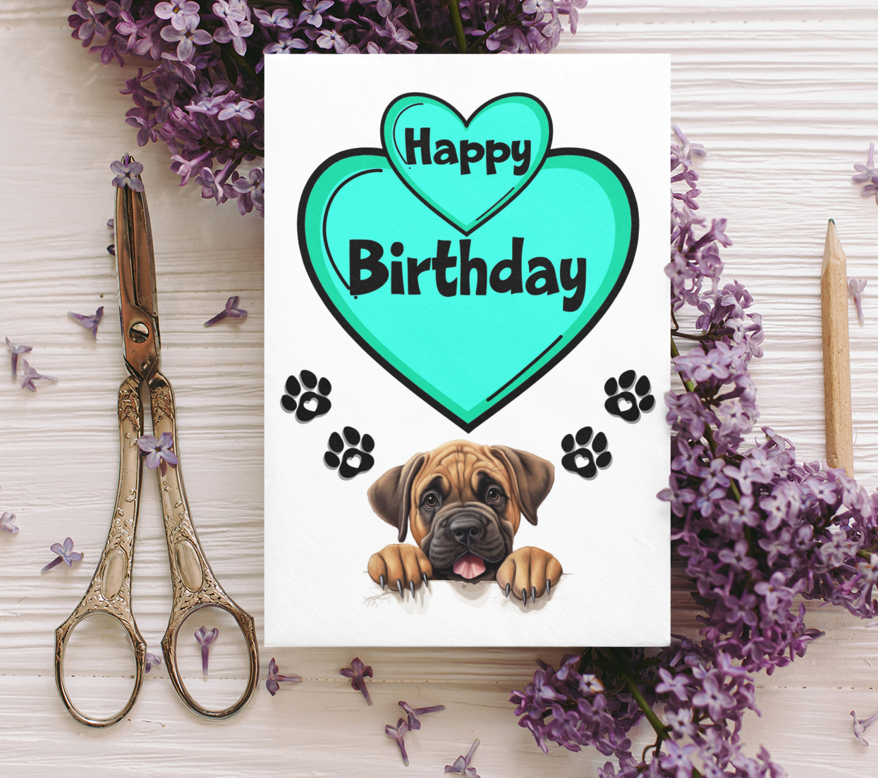 Mastiff Birthday Card - Nice Cute Fun Pet Dog Puppy Owner Novelty Greeting Card