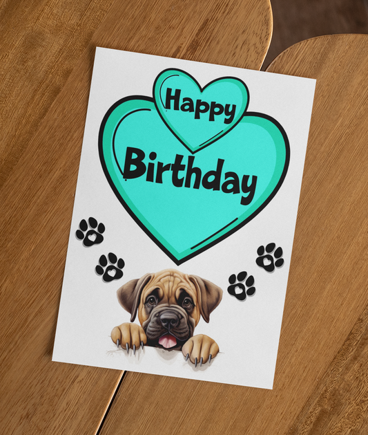 Mastiff Birthday Card - Nice Cute Fun Pet Dog Puppy Owner Novelty Greeting Card
