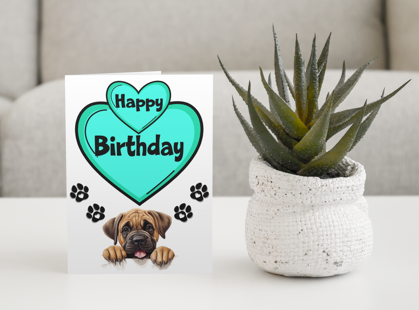 Mastiff Birthday Card - Nice Cute Fun Pet Dog Puppy Owner Novelty Greeting Card