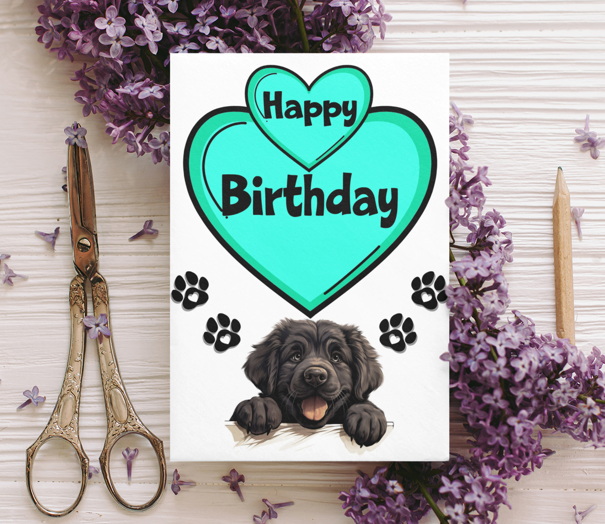 Newfoundland Newfie Birthday Card - Nice Cute Fun Pet Dog Puppy Owner Novelty Greeting Card