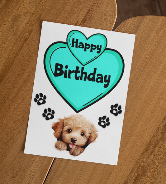 Poodle Birthday Card - Nice Cute Fun Pet Dog Puppy Owner Novelty Greeting Card