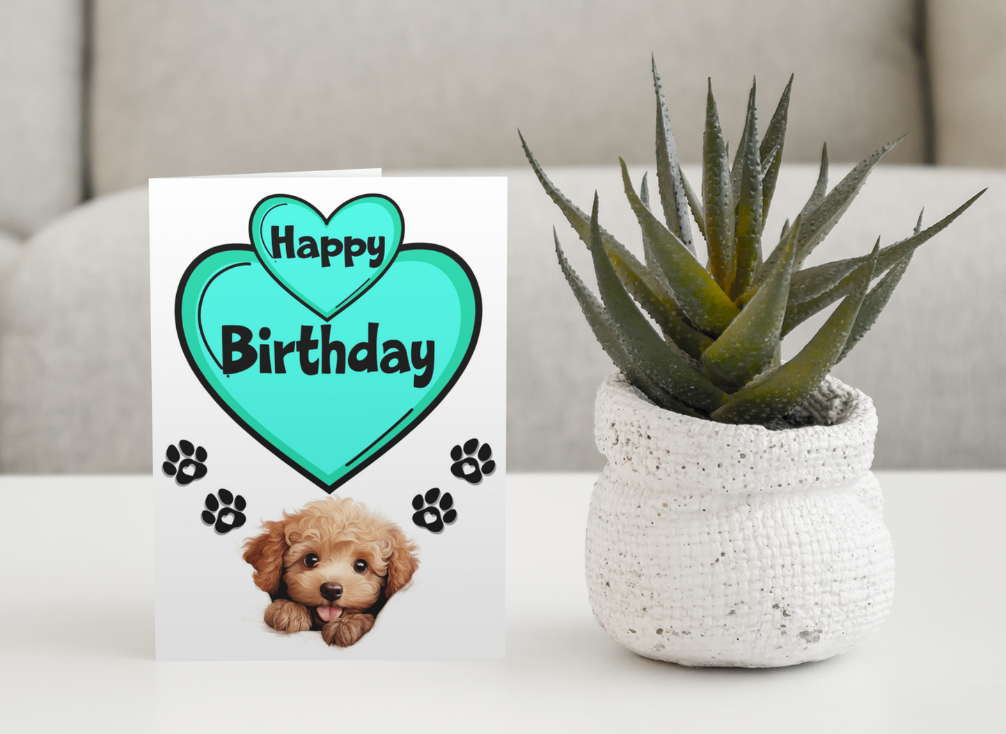 Poodle Birthday Card - Nice Cute Fun Pet Dog Puppy Owner Novelty Greeting Card