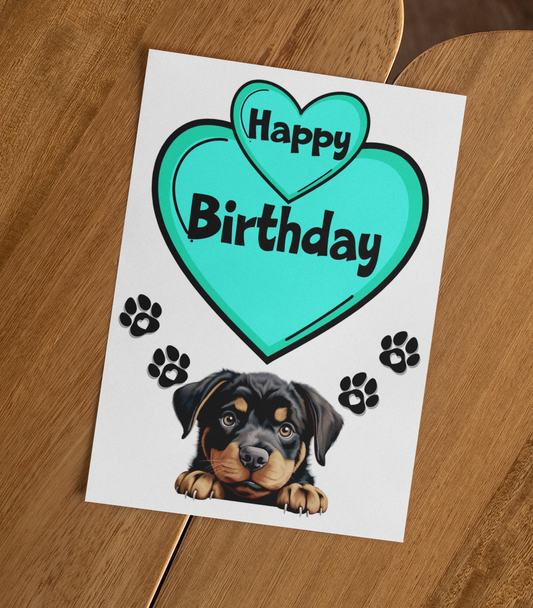 Rottweiler Rottie Birthday Card - Nice Cute Fun Pet Dog Puppy Owner Novelty Greeting Card