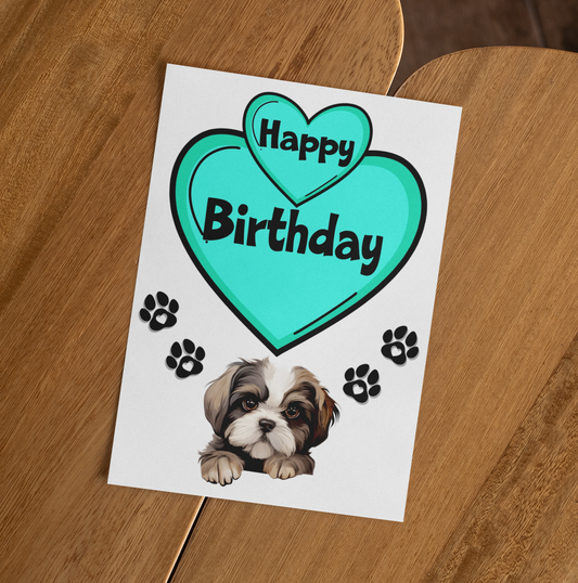 Shih Tzu Birthday Card - Nice Cute Fun Pet Dog Puppy Owner Novelty Greeting Card