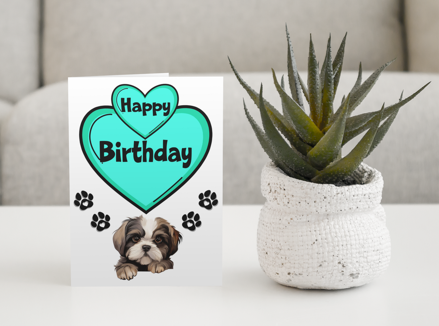 Shih Tzu Birthday Card - Nice Cute Fun Pet Dog Puppy Owner Novelty Greeting Card