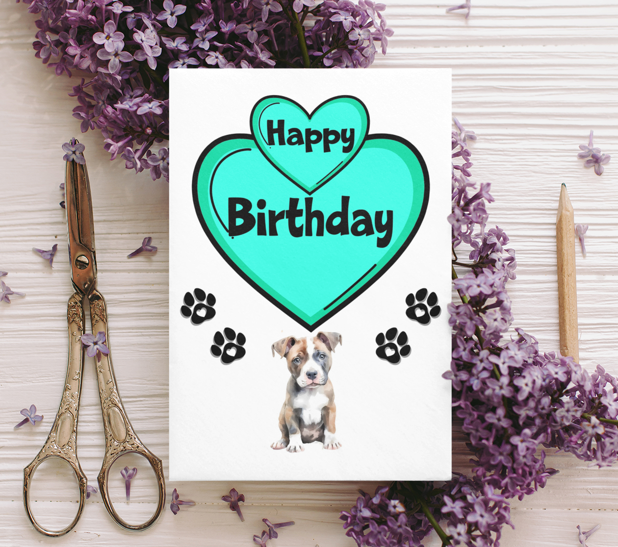 Staffy Birthday Card - Nice Cute Fun Pet Dog Puppy Owner Novelty Greeting Card