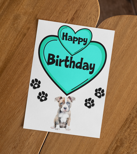 Staffy Birthday Card - Nice Cute Fun Pet Dog Puppy Owner Novelty Greeting Card