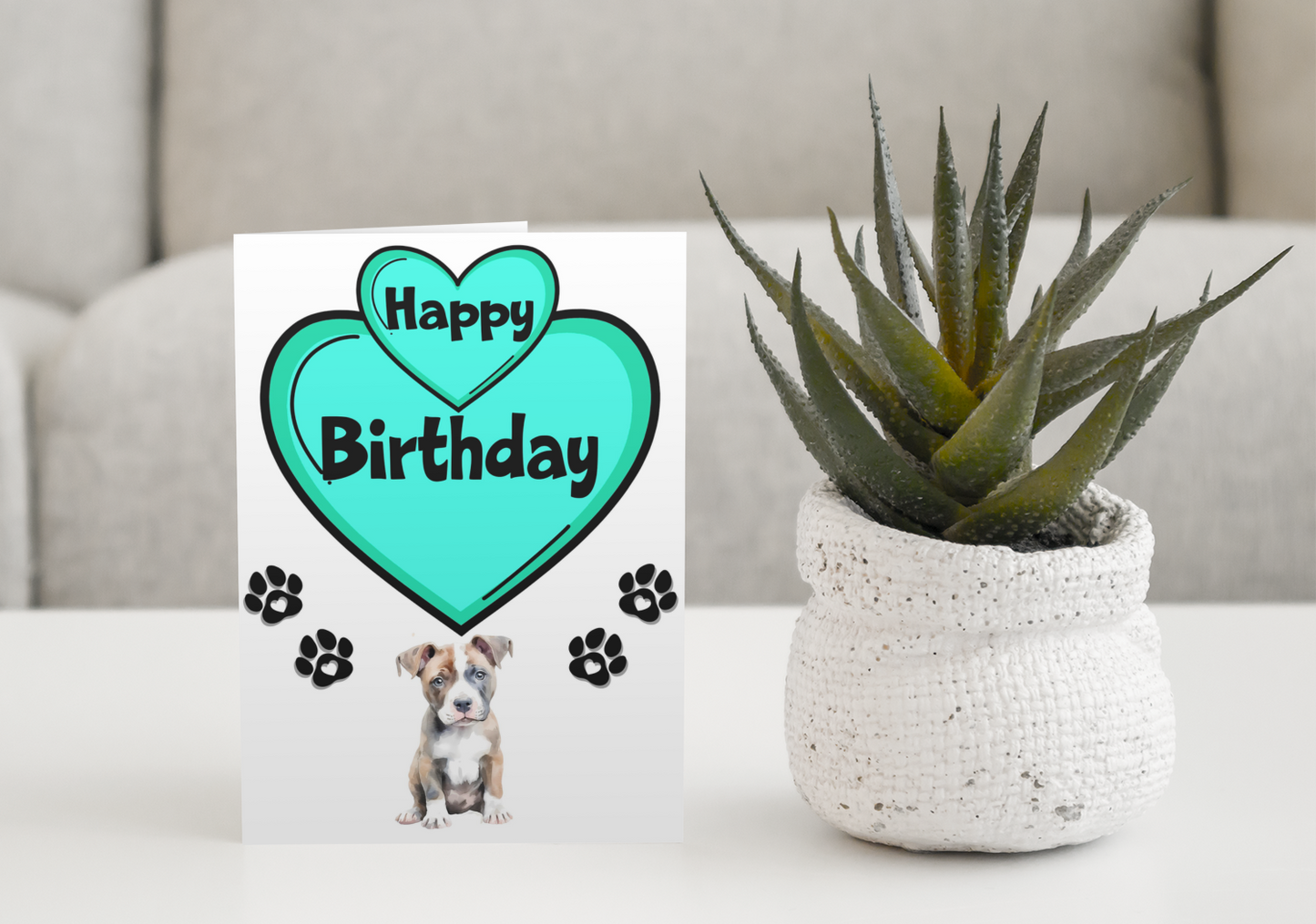 Staffy Birthday Card - Nice Cute Fun Pet Dog Puppy Owner Novelty Greeting Card