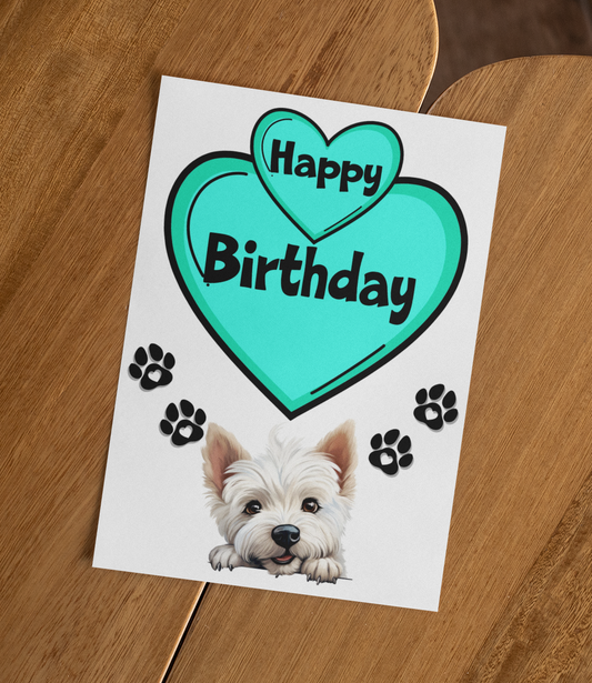Westie Birthday Card - Nice Cute Fun Pet Dog Puppy Owner Novelty Greeting Card