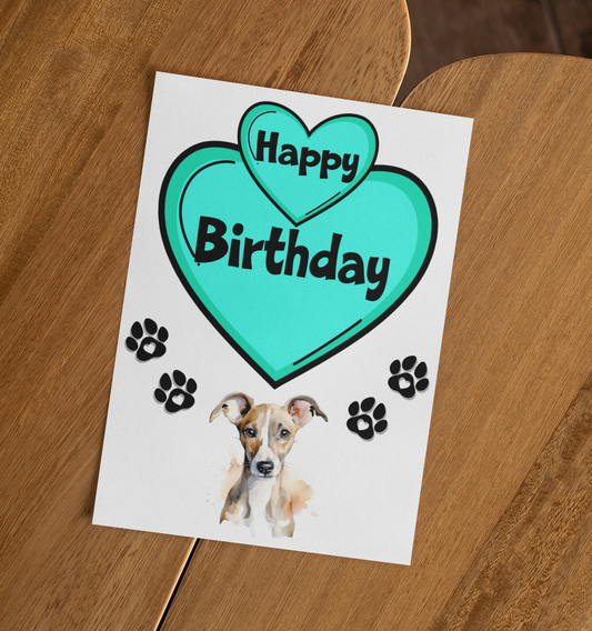 Whippet Birthday Card - Nice Cute Fun Pet Dog Puppy Owner Novelty Greeting Card