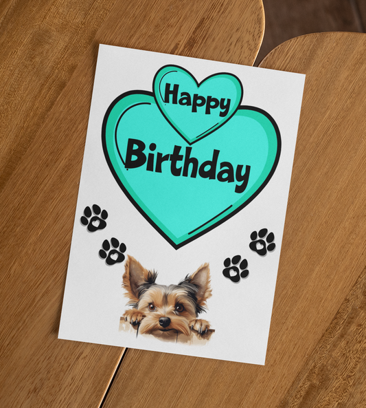 Yorkshire Terrier Birthday Card - Nice Cute Fun Pet Dog Puppy Owner Novelty Greeting Card