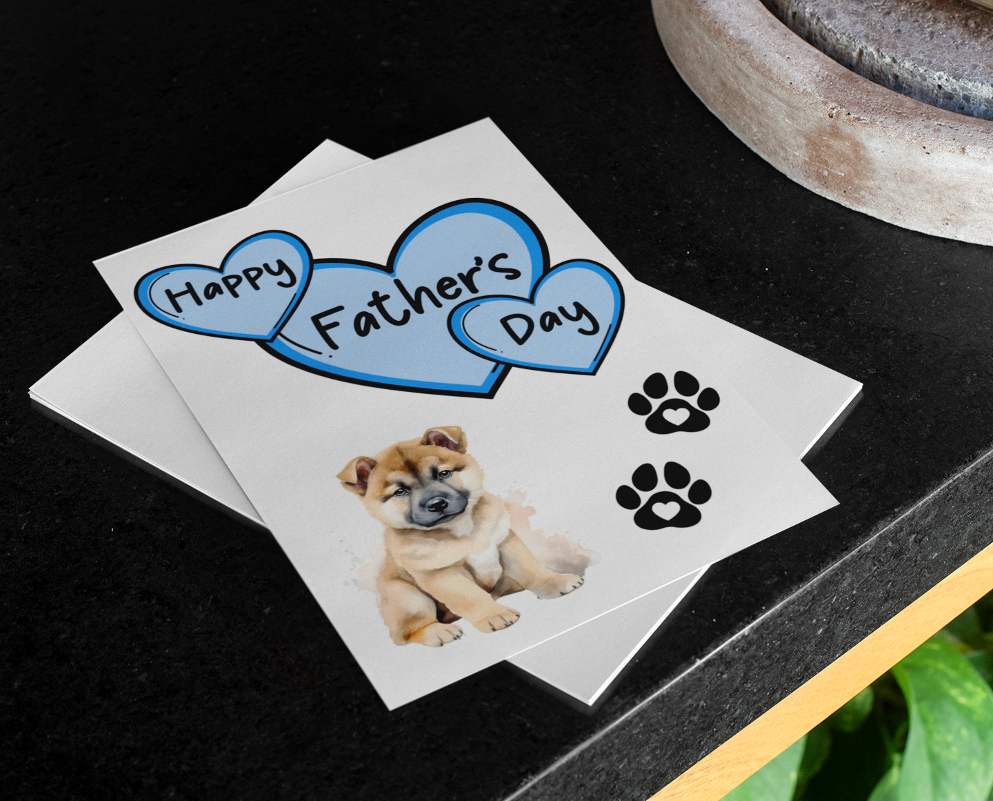 Akita Father's Day Card - Nice Cute Fun Pet Dog Puppy Owner Novelty Greeting Card