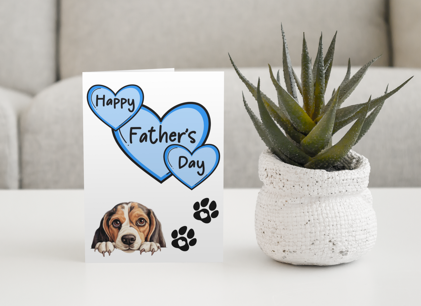 Beagle Father's Day Card - Nice Cute Fun Pet Dog Puppy Owner Novelty Greeting Card