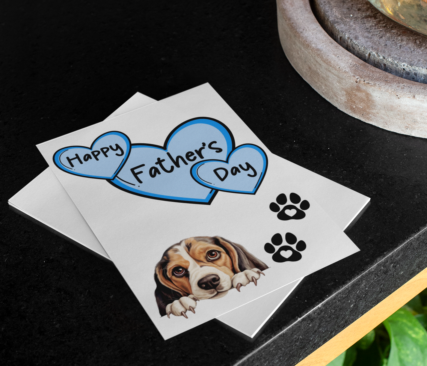 Beagle Father's Day Card - Nice Cute Fun Pet Dog Puppy Owner Novelty Greeting Card