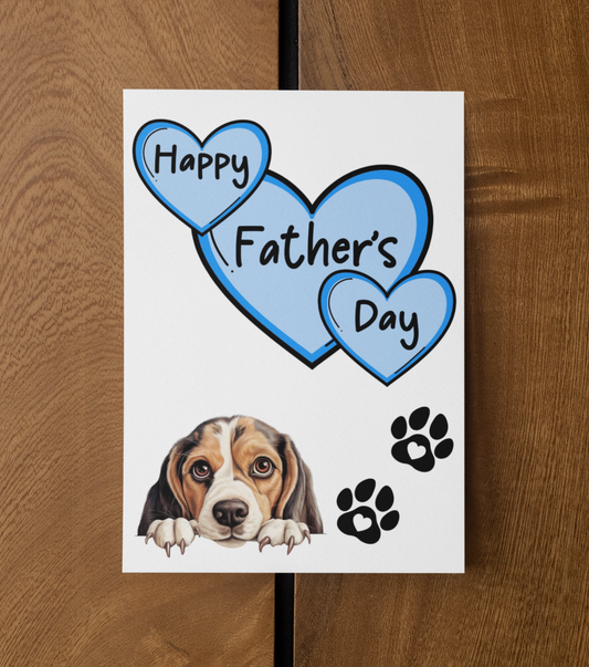 Beagle Father's Day Card - Nice Cute Fun Pet Dog Puppy Owner Novelty Greeting Card